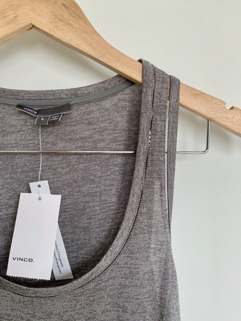 Vince Gray Heather Scoop Neck Tank